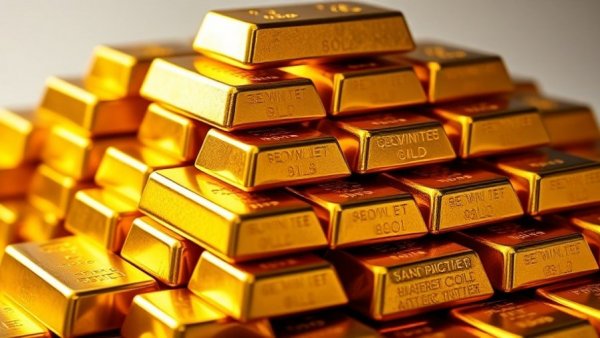 Luxurious gold bullion bars to buy in 2026, wealth and investment concept.