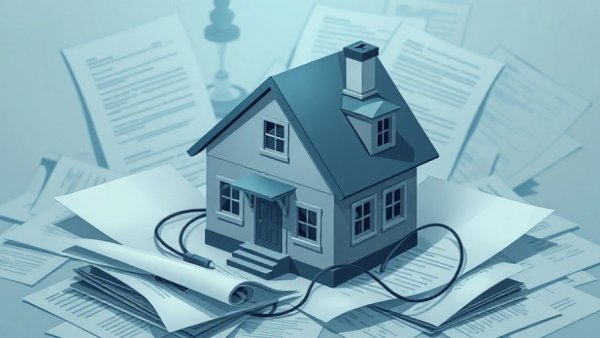 Abstract illustration depicting mortgage issues after death.