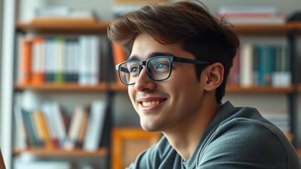 Young man in library setting representing Denver surveillance concerns.
