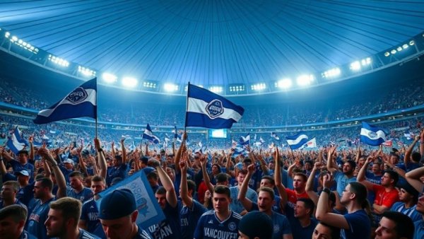 Vancouver Whitecaps fans cheering in Round of 16 Concacaf Champions Cup.