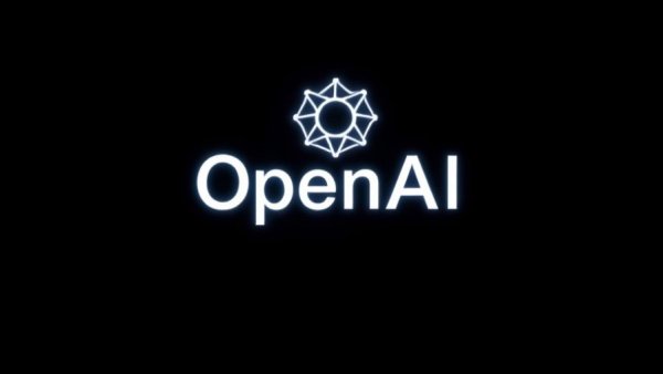 OpenAI logo glowing on a dark background symbolizes innovation and technology.
