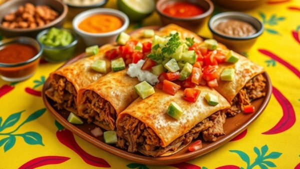 Tasty Mexican dish on colorful tableware in Vancouver.