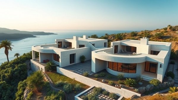 Bunker-style home designs in nature and coastal settings.