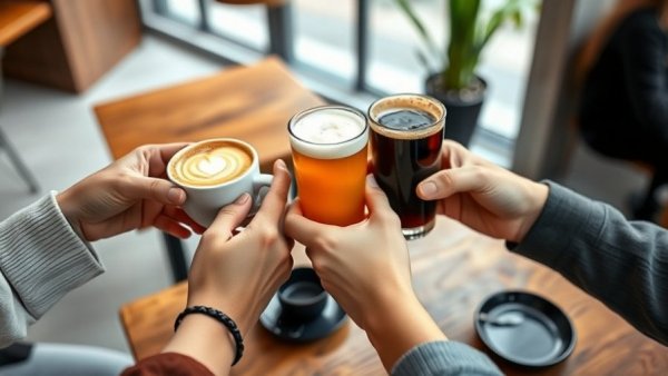 Vancouver tech professionals sharing coffee break in a cozy cafe setting