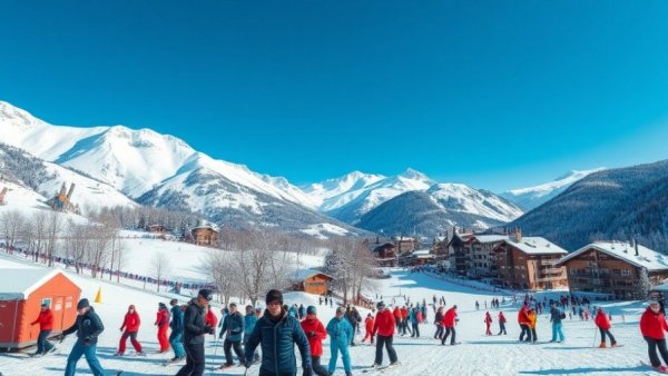 Skiers at Colorado resort highlighting the outdoor recreation economy