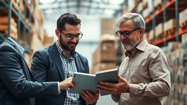 Professionals discussing foodtech innovation in a Vancouver warehouse