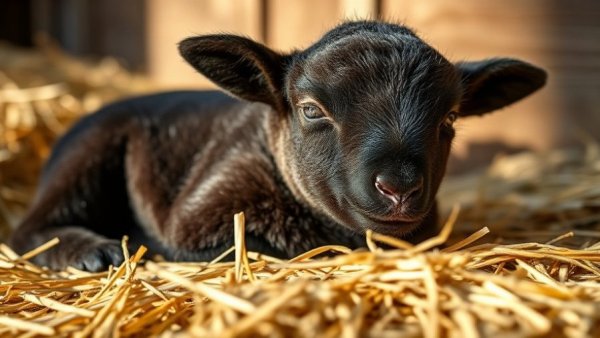 Wholesome internet post of a lamb's first sunny experience.