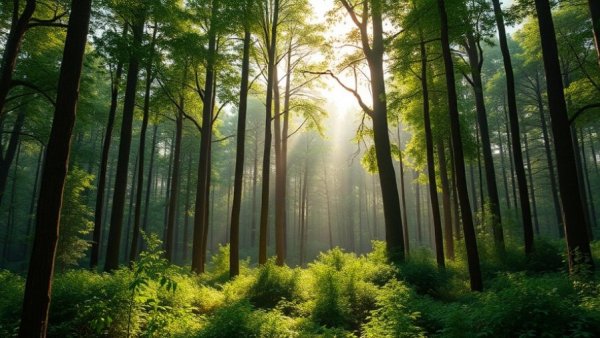 Surrey Green Timbers investigation landscape with sunlight and trees.