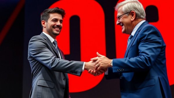 Anton Frondell Blackhawks handshake event, vibrant backdrop.