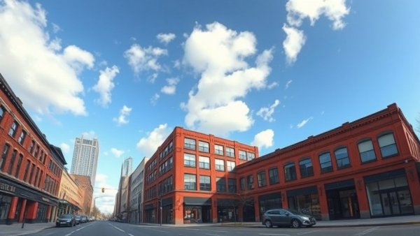 Downtown Denver street view with modern buildings under clear sky, showcasing Denver Business News.