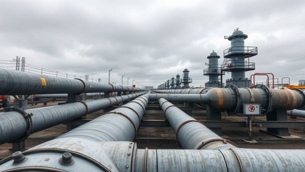 Natural gas pipelines under cloudy sky, LNG Canada Coastal GasLink pipeline