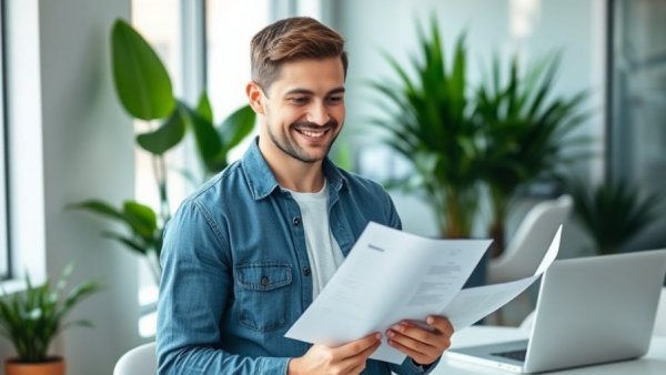 Young adult reviewing SAVE student loan plan options.