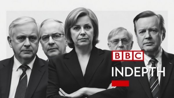 Trump's War Strategy feature with political figures and journalist.