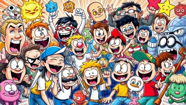 Colorful comic panels featuring cartoon characters at Access Gallery Denver.