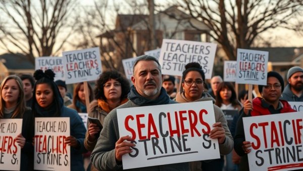 Sheridan School District teachers strike protest with determined participants.
