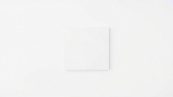 Minimalist white square design, central focus on simplicity.
