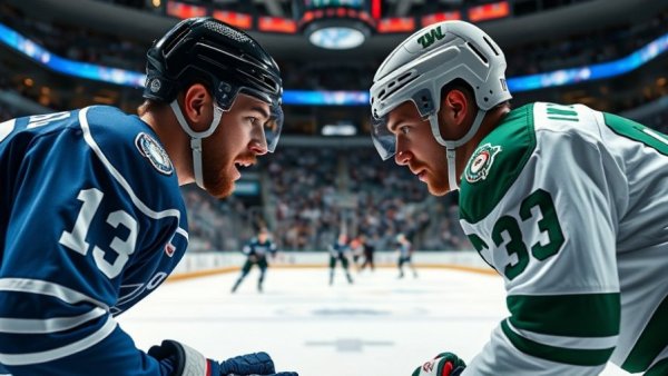 Vancouver Canucks player at face-off in ice hockey game.