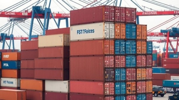 Shipping containers at Montreal Port Authority highlighting industrial setting.