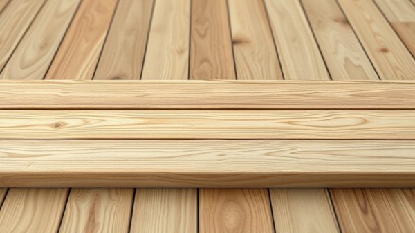 Unfinished wooden planks for DIY cat scratcher project on a wooden floor.