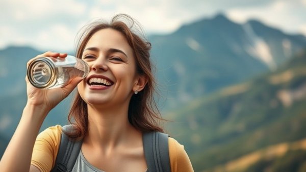 Nutrient Needs for Women's Hormonal Health: Woman drinking water outdoors