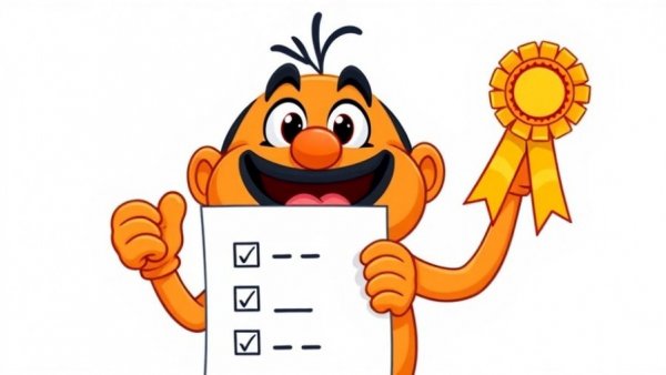 Playful cartoon quiz character symbolizing aging in place readiness