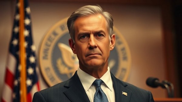 Prominent male figure at government podium, signifying Iran ceasefire deal.