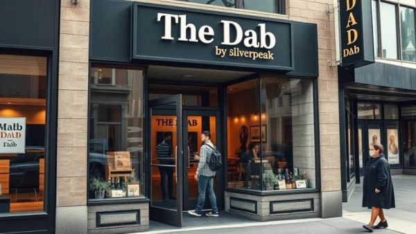 Facade of The Dab by Silverpeak with person entering.