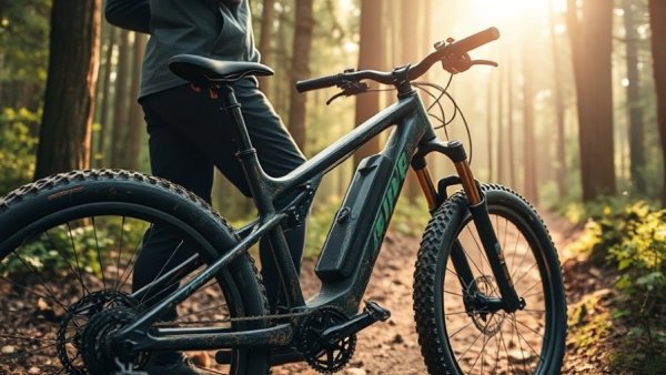 Mud-splattered electric bike on forest path depicting challenges fixing electric bikes.