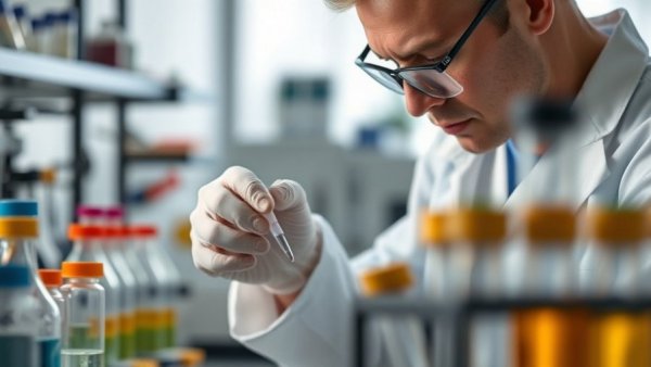 Scientist in lab using pipette with test tubes, Vancouver life sciences funding.