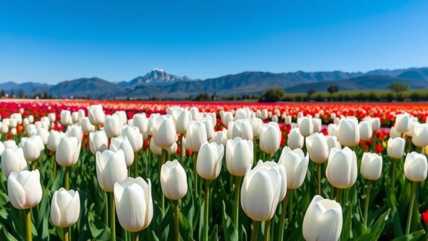 Vibrant tulip field near Vancouver at tulip festival