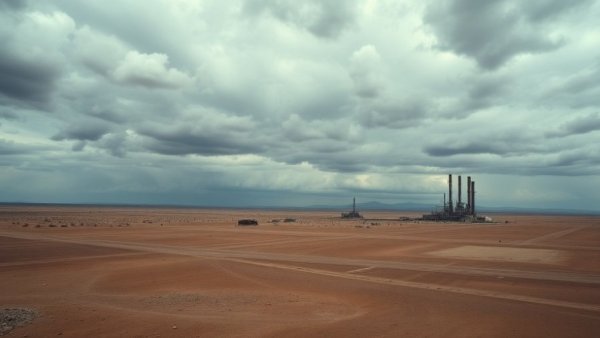 Geothermal site in Colorado with an overcast sky