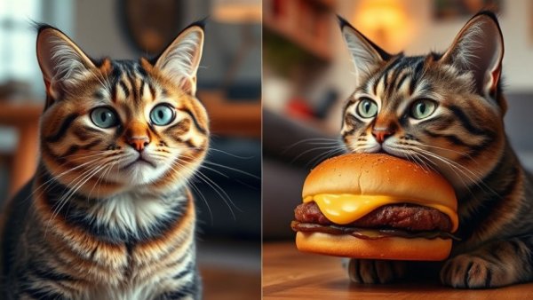 Funny cat photos showing two cats with humorous expressions.