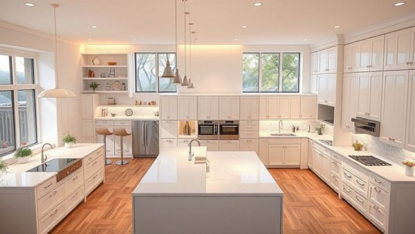 Modern white kitchen ideas 2026 with diverse layouts and decor.