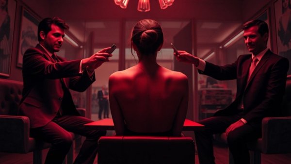 Influencers and Chinese AI threats concept in stark illustration