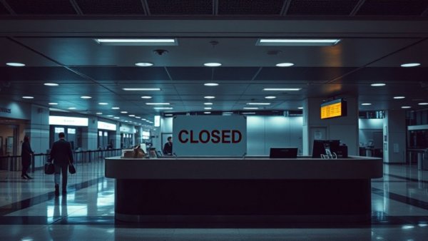 Spirit Airlines shut down flight assistance at empty service desk.