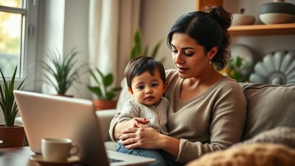 Mother and child in telehealth call, Denver health news context.