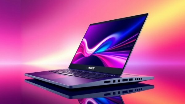 Asus Zenbook A16 review 2026 with vibrant gradient background
