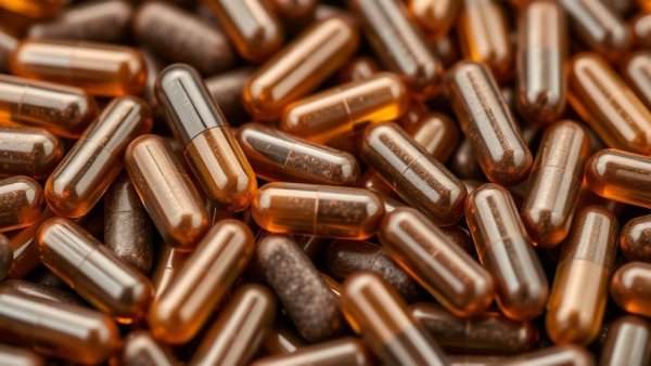 Close-up of ashwagandha capsules, depicting benefits of ashwagandha.