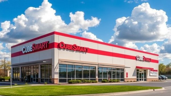 CubeSmart Englewood facility, clear sky, modern self-storage.