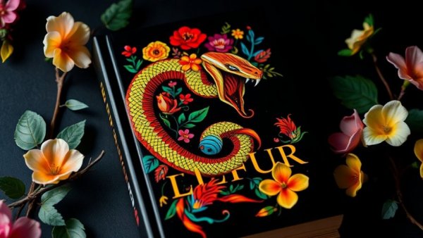 Vancouver BC events book cover with colorful serpent and flowers.