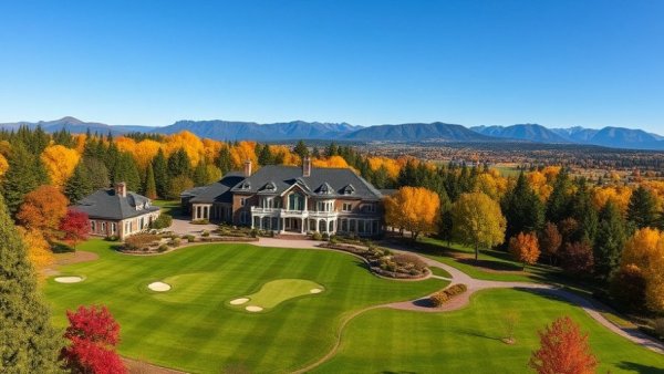 Luxurious estate in lush autumn landscape, Denver business news.