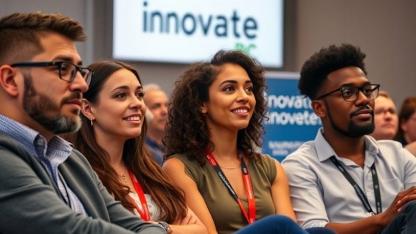 Four people on panel at Vancouver tech conference, Innovate BC.