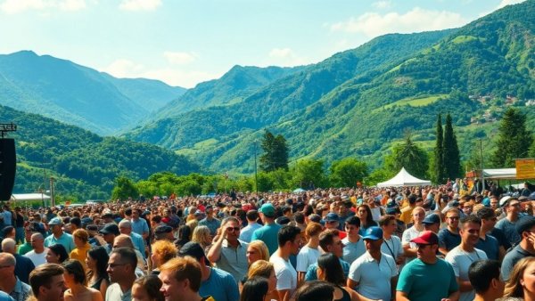 GoPro Mountain Games outdoor concert with scenic mountain backdrop.
