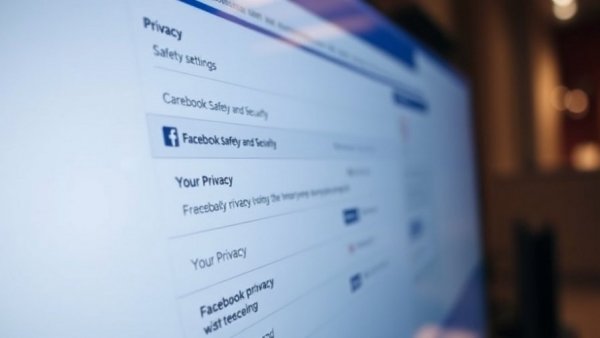 Close-up of Facebook privacy settings menu highlighting privacy rights in Canada.