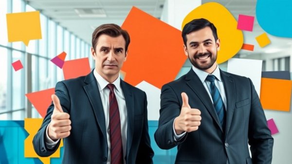 Businessmen giving thumbs up with skeptical and confident expressions, Elon Musk lawsuit OpenAI.