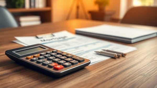 Financial planning with mortgage documents and calculator.