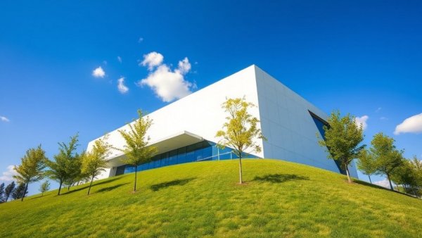 Modern building in Denver under blue sky, relevant to Denver news.