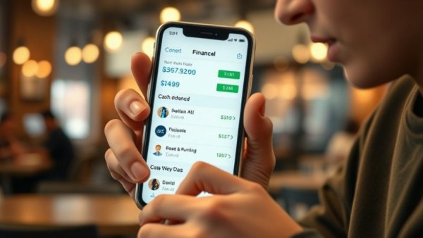 Person using Klover App for cash advance on a smartphone screen.