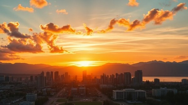 Breathtaking sunset over Vancouver BC events skyline