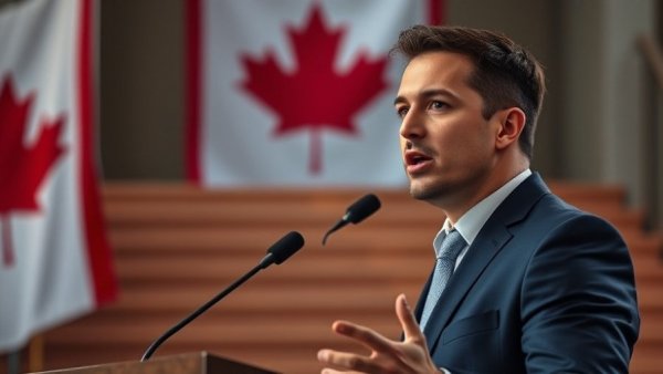 Vancouver local news update with a speaker in front of a Canadian flag.
